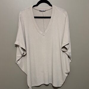 Chic Cream V-Neck Women's Blouse